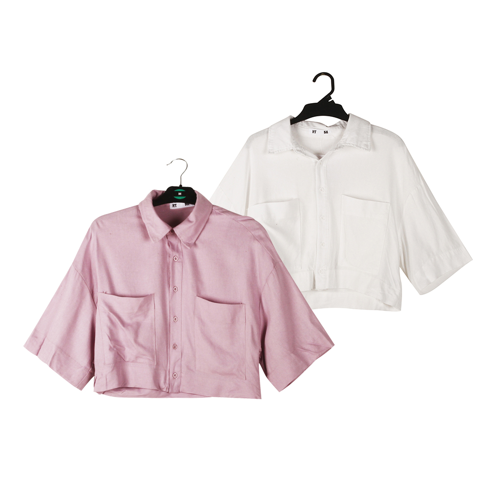 Stockpapa mole Clearance RT, Ladies Cute Pink Short Shirts cum Pockets 