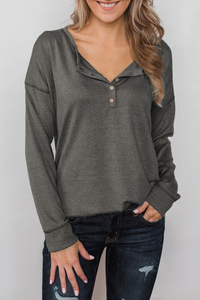 Stockpapa Bulk Button Long Sleeve Knit Top