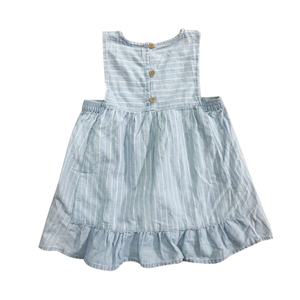 Stpckpapa ZARA Girls Blue Vertical Striped Sleeveless Dress Inventory