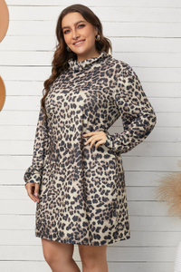 Stockpapa Plus size Turtleneck Pardus Dress