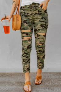 Stockpapa Camo print Ladies fortuita Skinny Jeans 