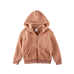 Puellae Sherpa Coral vellus Zip-usque Hoodies